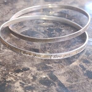 I love you 925 sterling silver bangles
